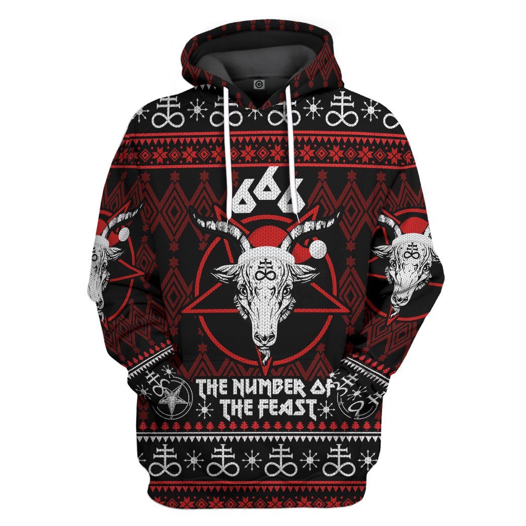 666 The Number Of The Feast Ugly Christmas Sweater Custom Hoodie Apparel