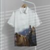 abe lincoln riding a grizzly bear custom short sleeve shirt 1twps