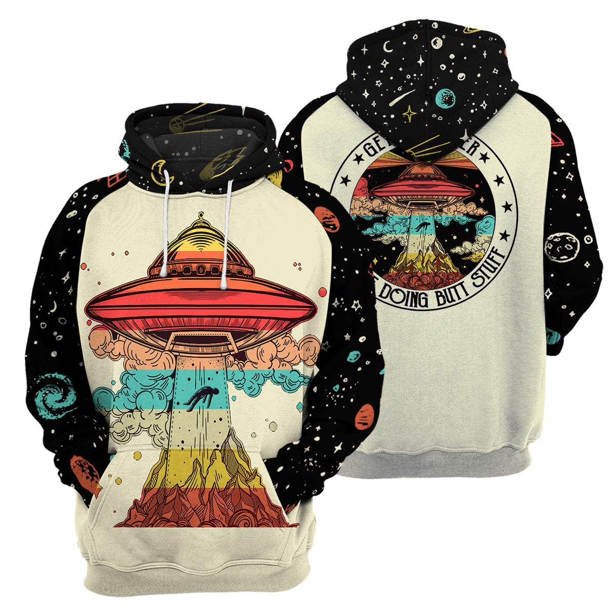 Ailen UFO Camping Unique All Over Print T-Shirt Hoodie Gift Ideas