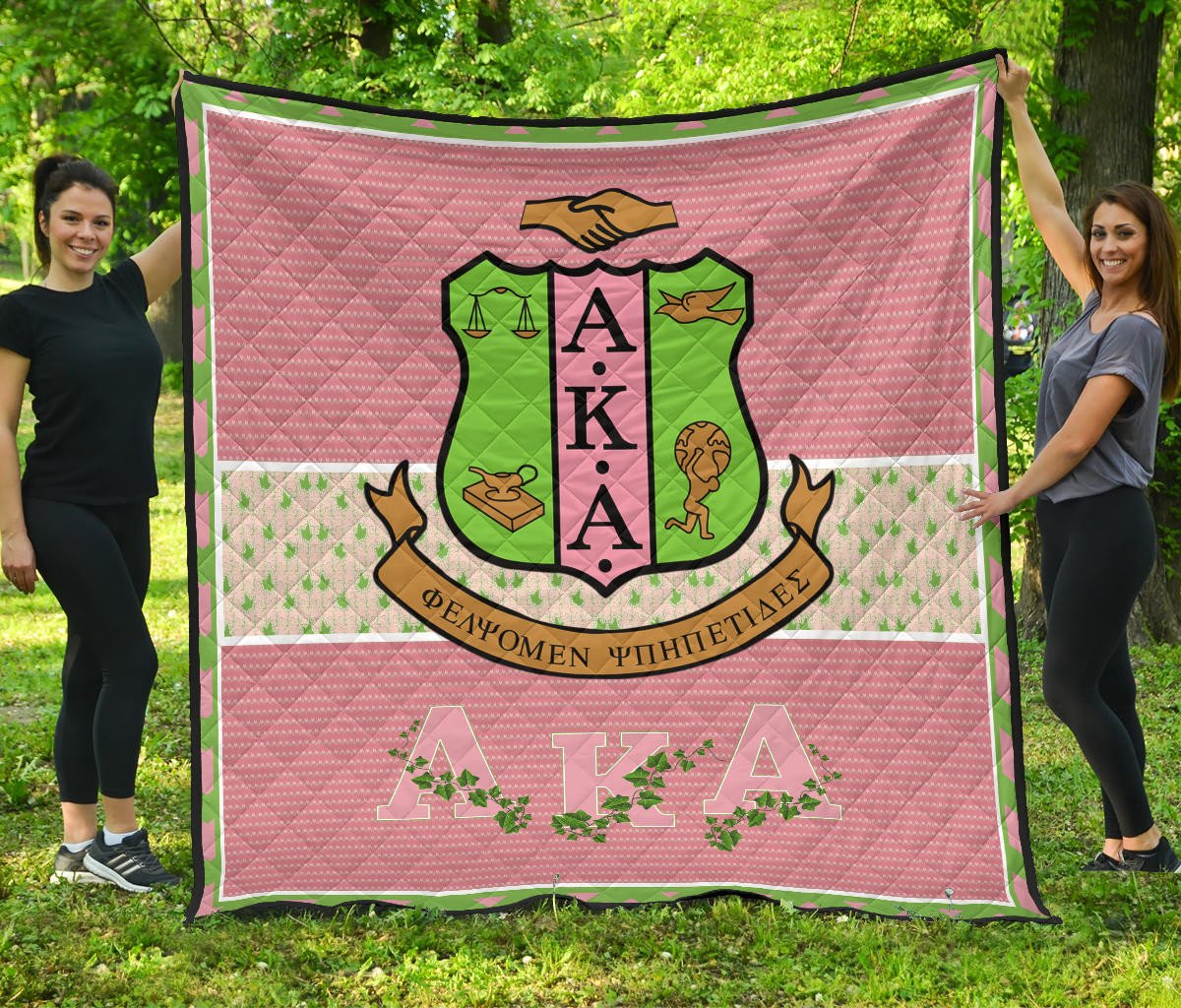 Alpha Kappa Alpha Premium Quilt Blanket Sorority Home Decor Custom For Fans