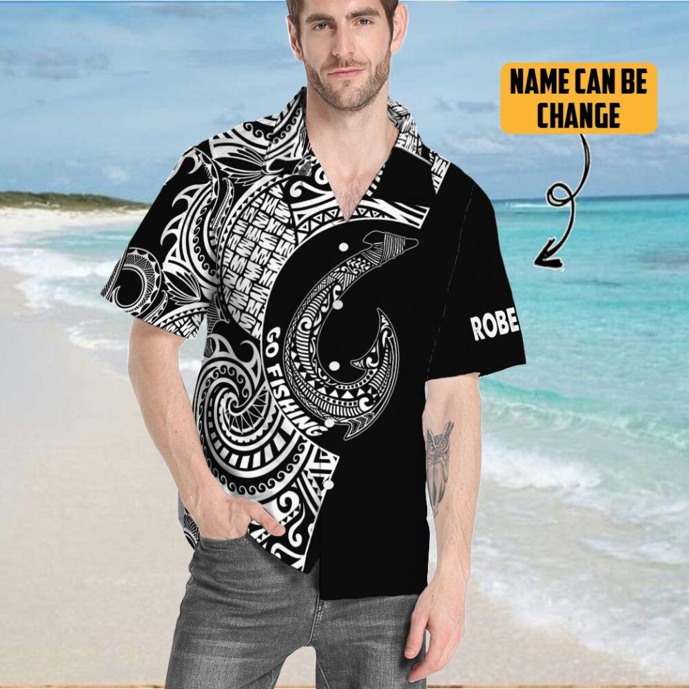 Amazing Polynesian Go Fishing Custom Name Short Sleeve Shirt