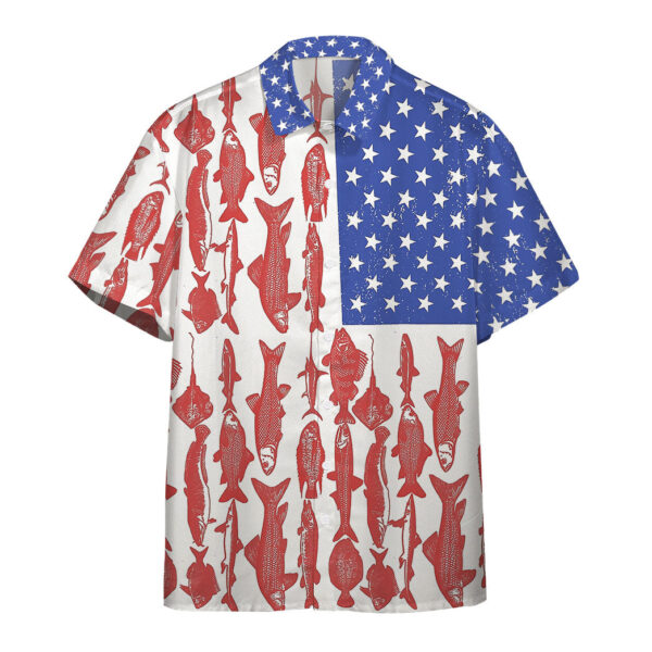 American Flag Fishing Custom Short Sleeve Shirt