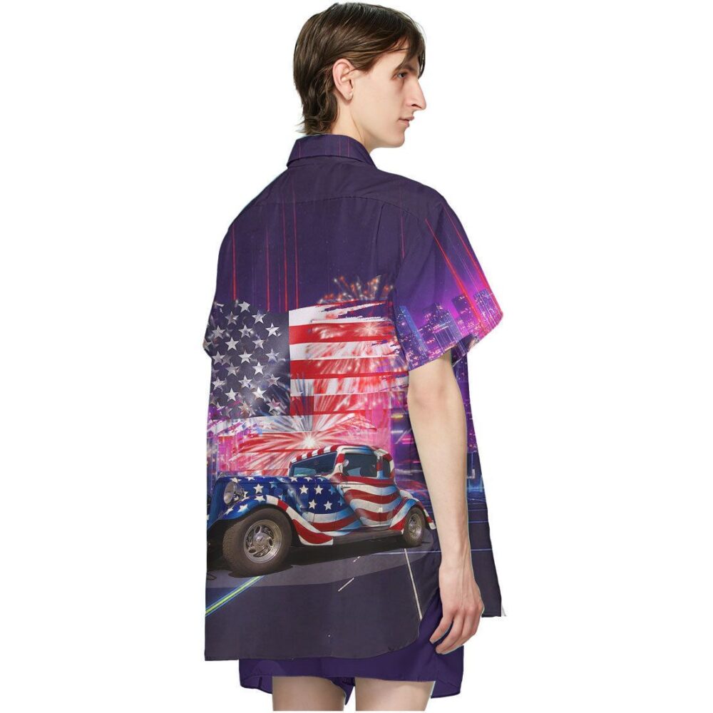 American Flag Hot Rod Hawaii Shirt