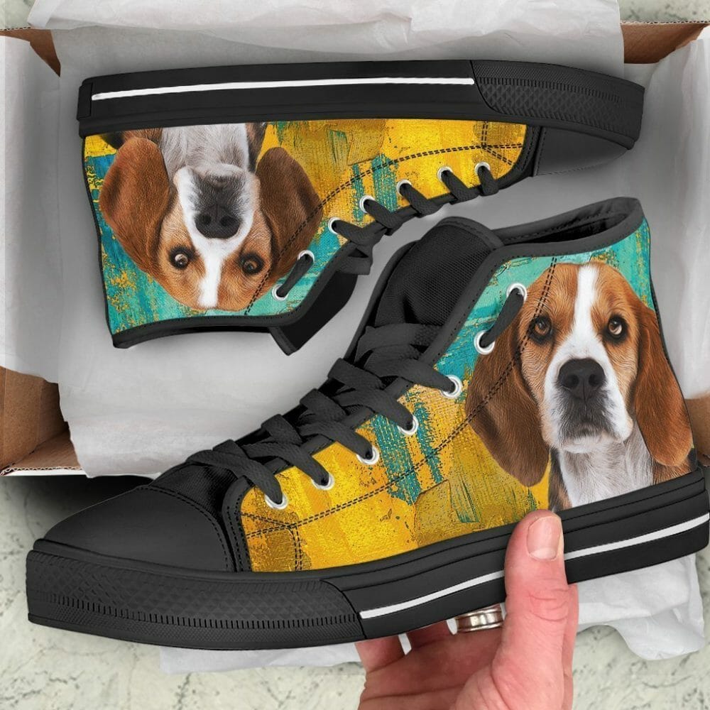 American Foxhound Dog Sneakers Colorful High Top Shoes