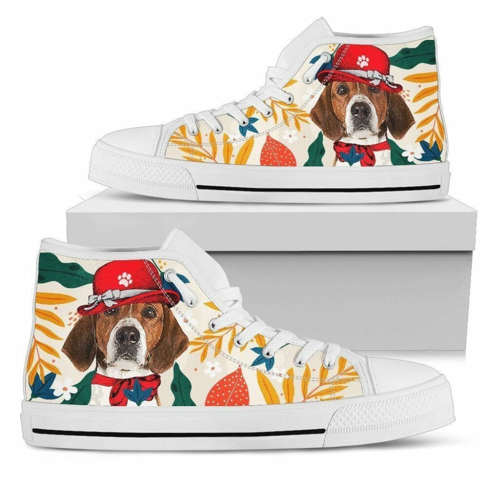 American Foxhound Dog Sneakers Women High Top Shoes Funny