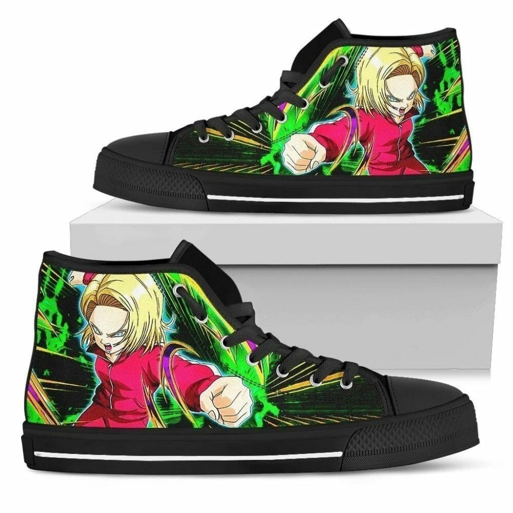 Android 18 Sneakers High Top Shoes Dragon Ball Fan Gift