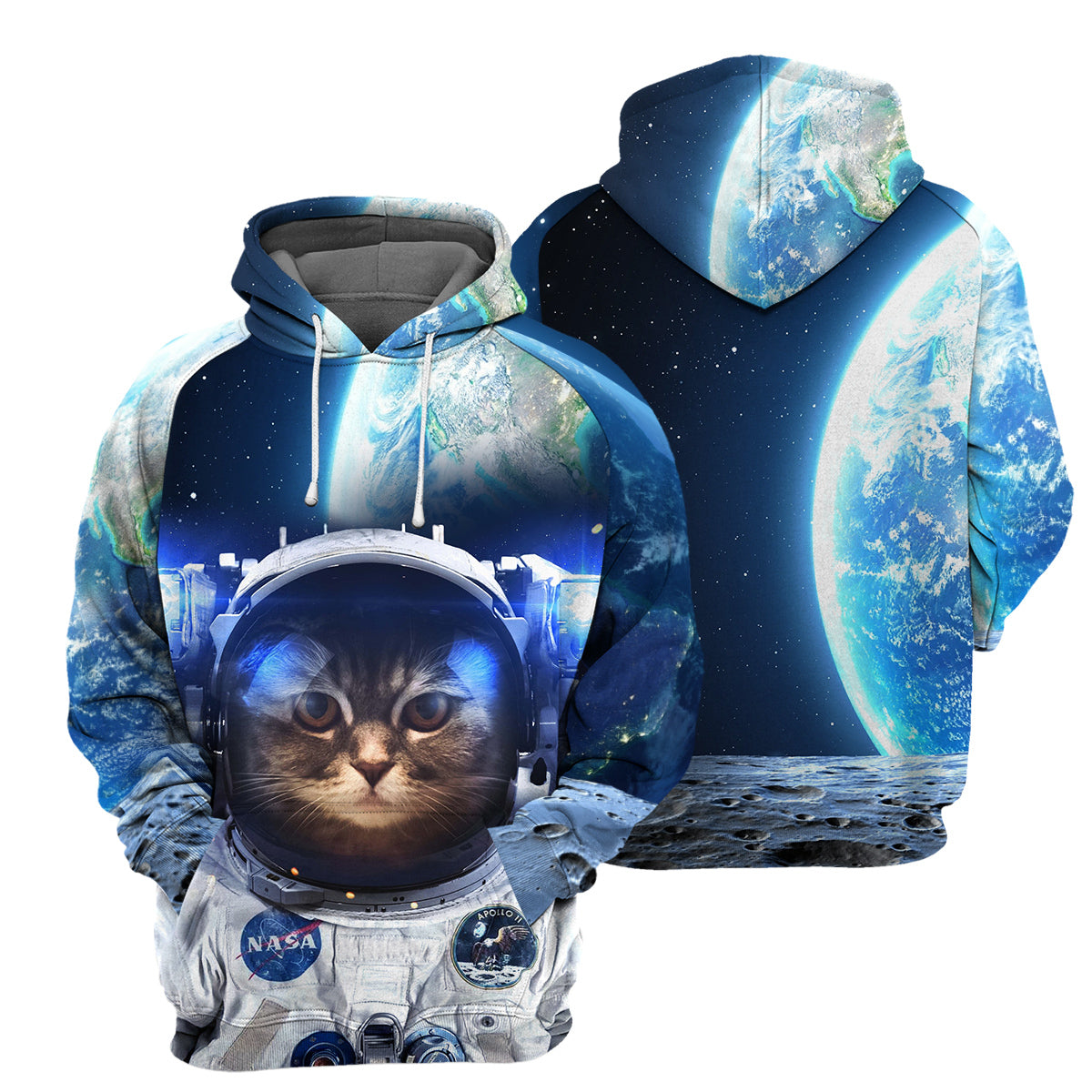 Astronaut Cat Unique All Over Print T-Shirt Hoodie Gift Ideas