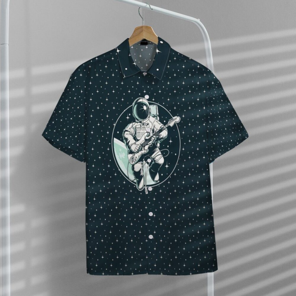 Astronaut Playing Guitar Custom Hawaii Shirt