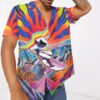 astronaut surfing in hippie trippy mountain custom short sleeve shirt i5n6r