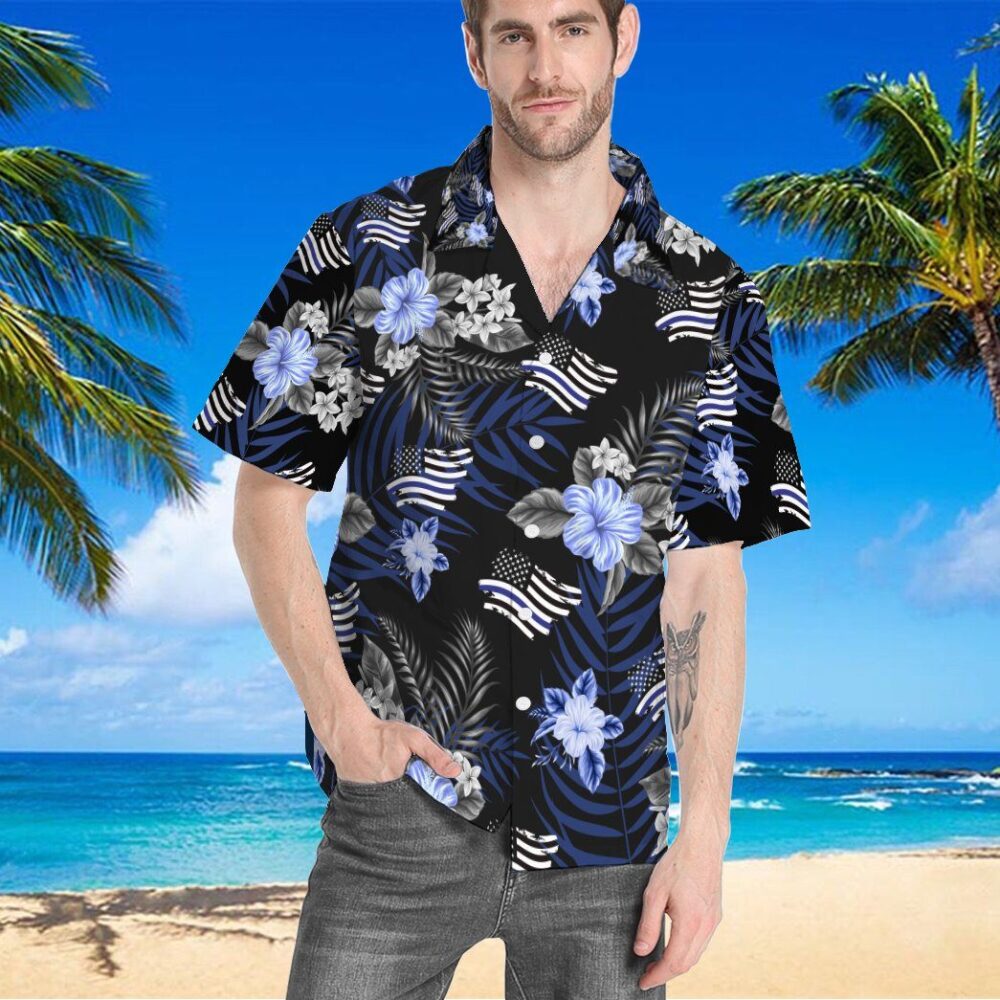 Back The Blue Hawaiian Custom Short Sleeve Shirt