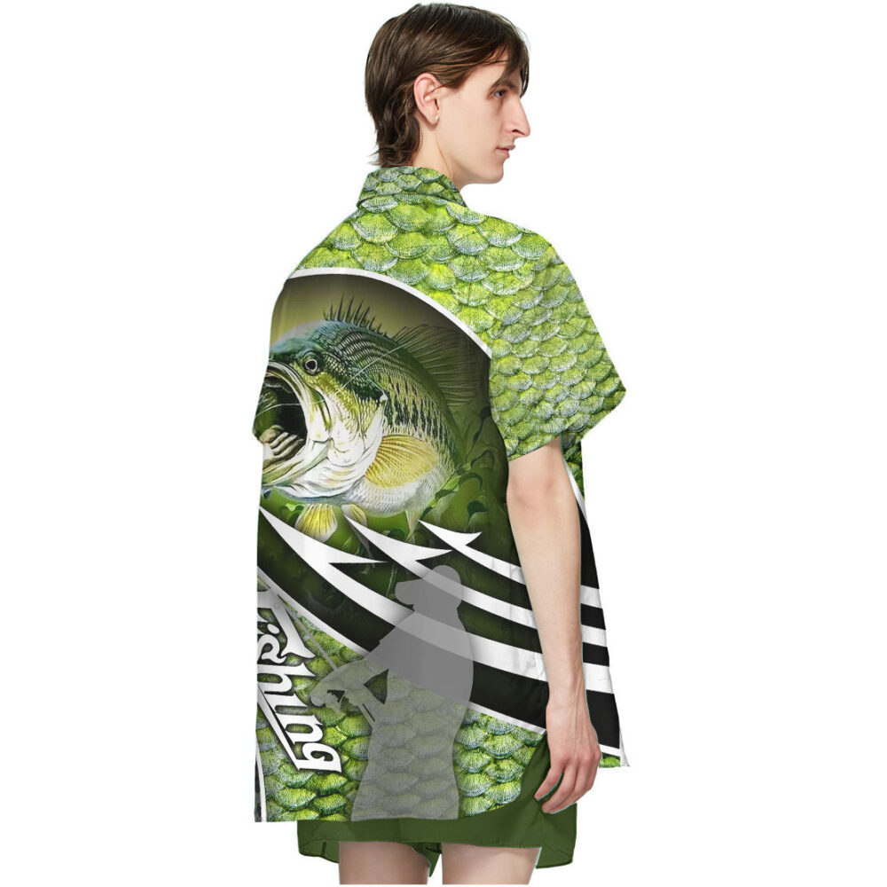 Bass Fishing Button Up Hawaii Shirt