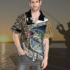 bass fishing skin camo custom short sleeve shirt 4pfs4