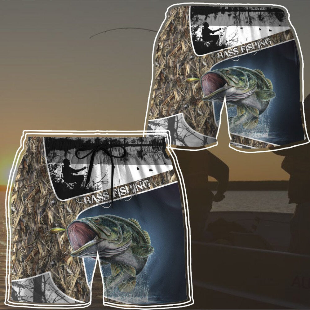 Bass Fishing Skin Camo Custom Short Sleeve Shirt