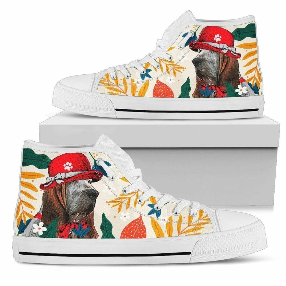 Basset Hound Dog Sneakers Women High Top Shoes Funny