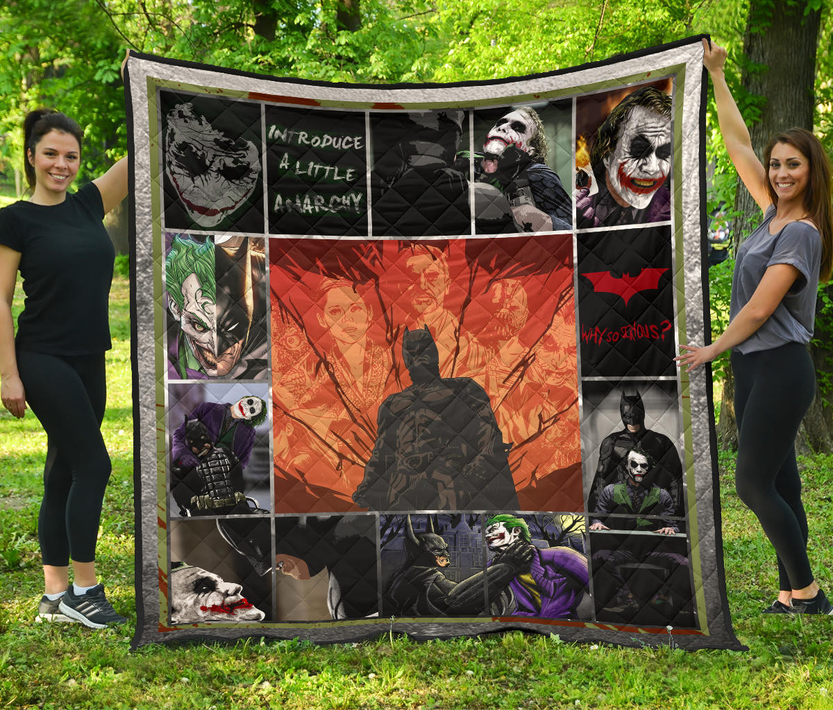 Bat Man And Joker The Clown Premium Quilt Blanket Movie Home Decor Custom For Fans