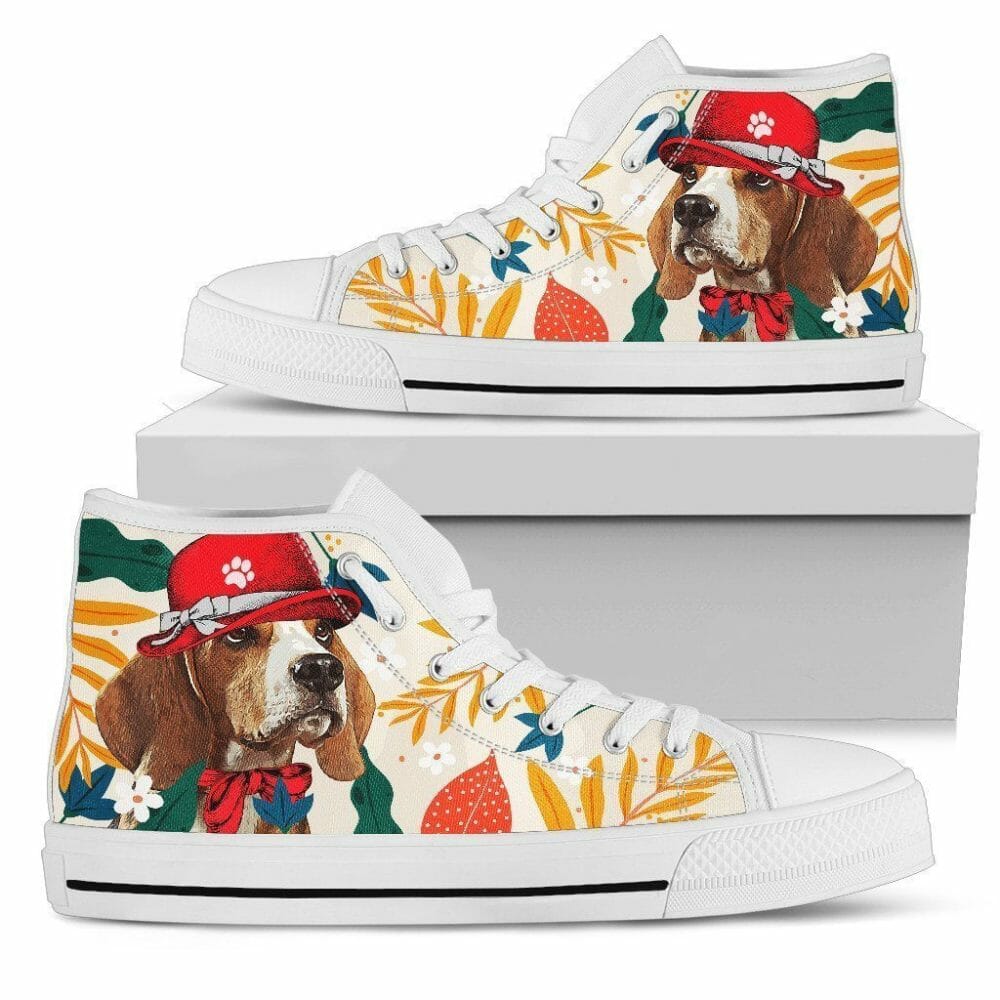 Beagle Dog Sneakers Women High Top Shoes Funny