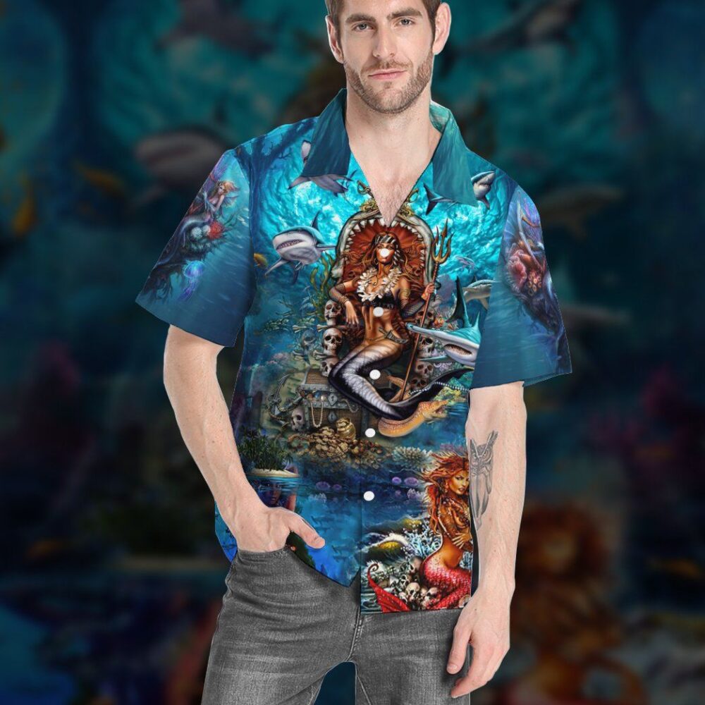 Beautiful Mermaid In The Ocean Custom Short Sleeve Shirt