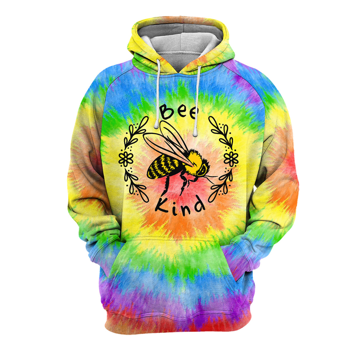 Bee Kind Tie-Dye Unique All Over Print T-Shirt Hoodie Gift Ideas