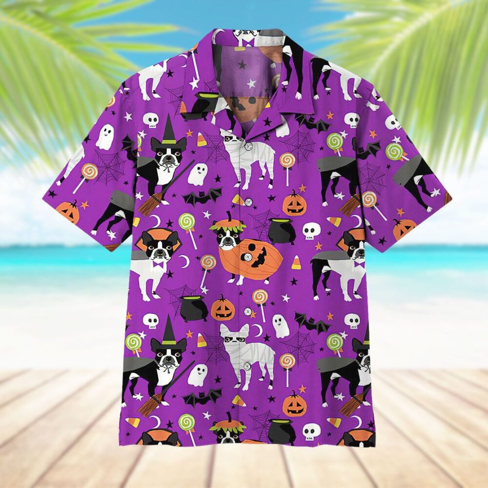 Boston Terrier Halloween Hawaii Shirt