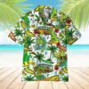 Dinosaur Surfing Custom Hawaii Shirt 1Xpru