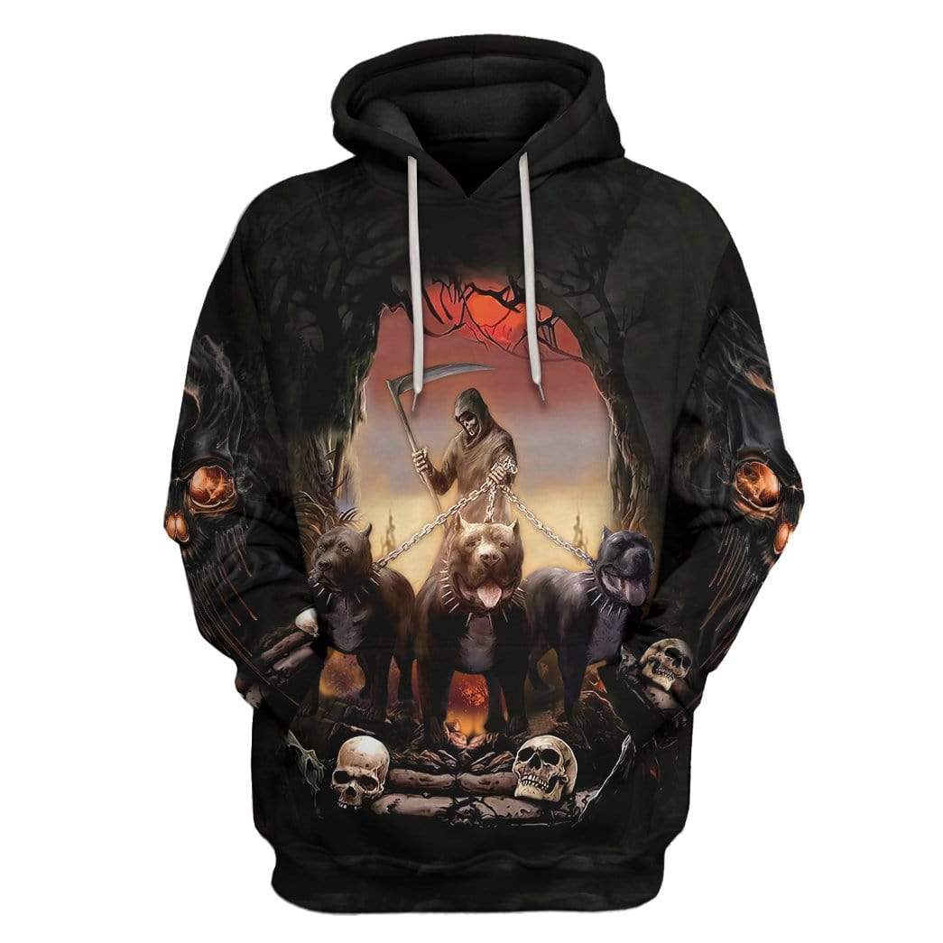 Grim Reaper Pitbull Custom Hoodie Apparel