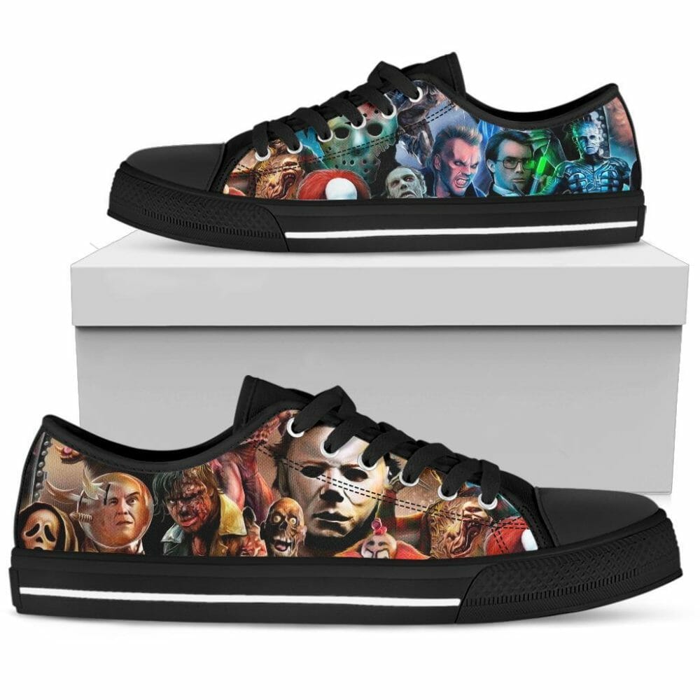 Horror Characters Low Top Shoes Custom Horror Movies Sneakers For Fans