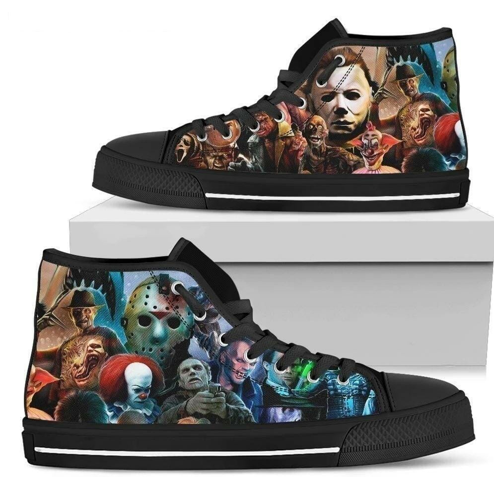 Horror Characters Sneakers Custom High Top Shoes For Horror Fans