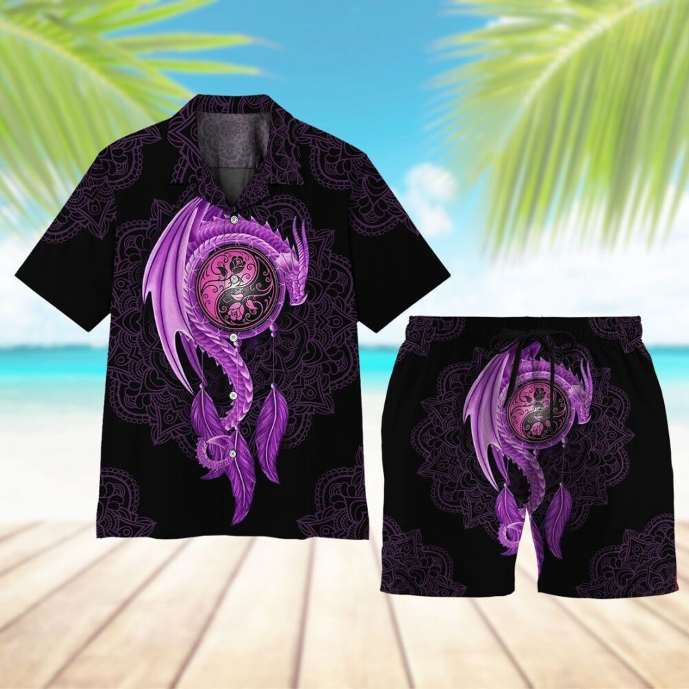 Mandala Purple Dragon Hawaii Shirt