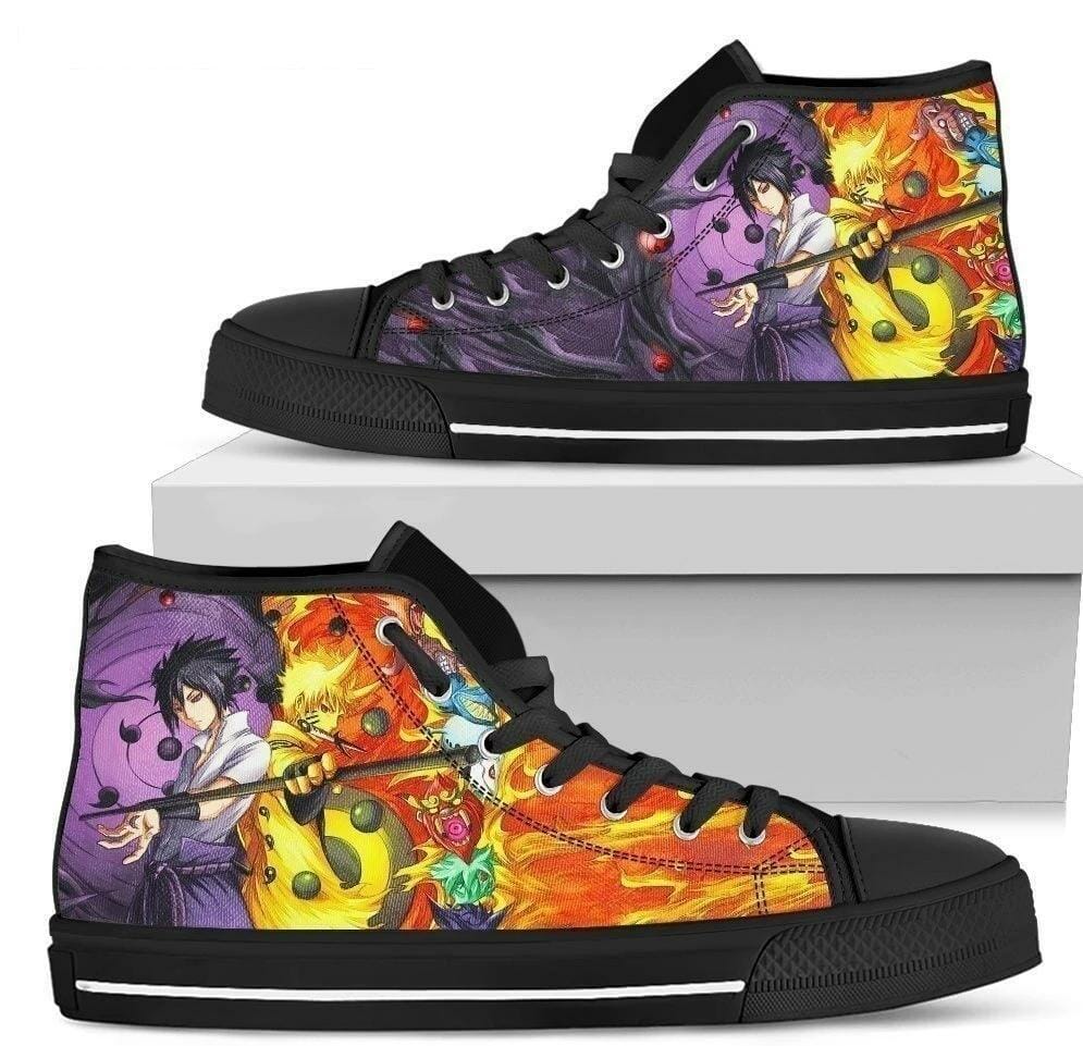 Naruto Sasuke Sneakers High Top Anime Fan Gift