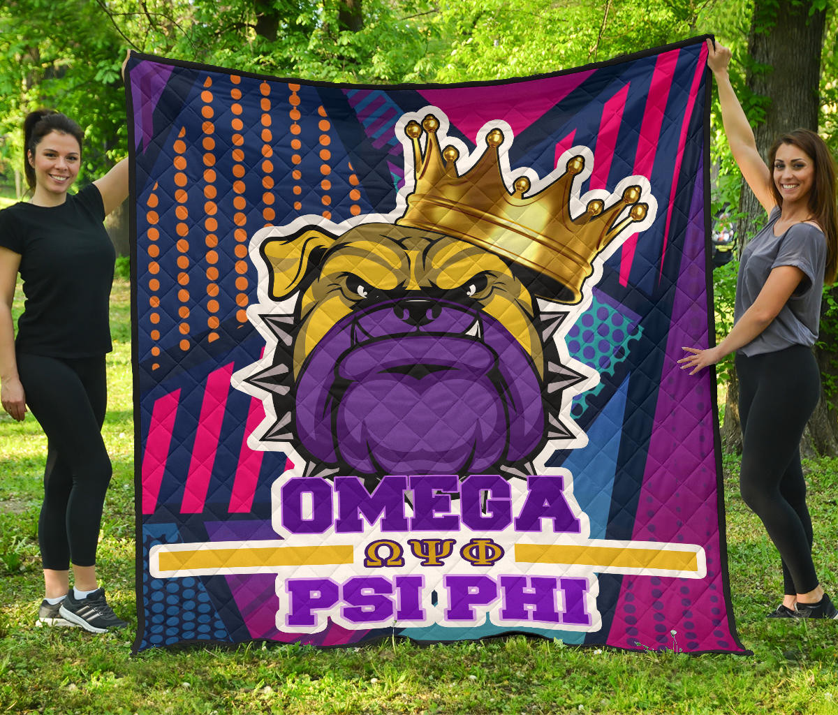 Omega Psi Phi Premium Quilt Blanket Fraternity Home Decor Custom For Fans