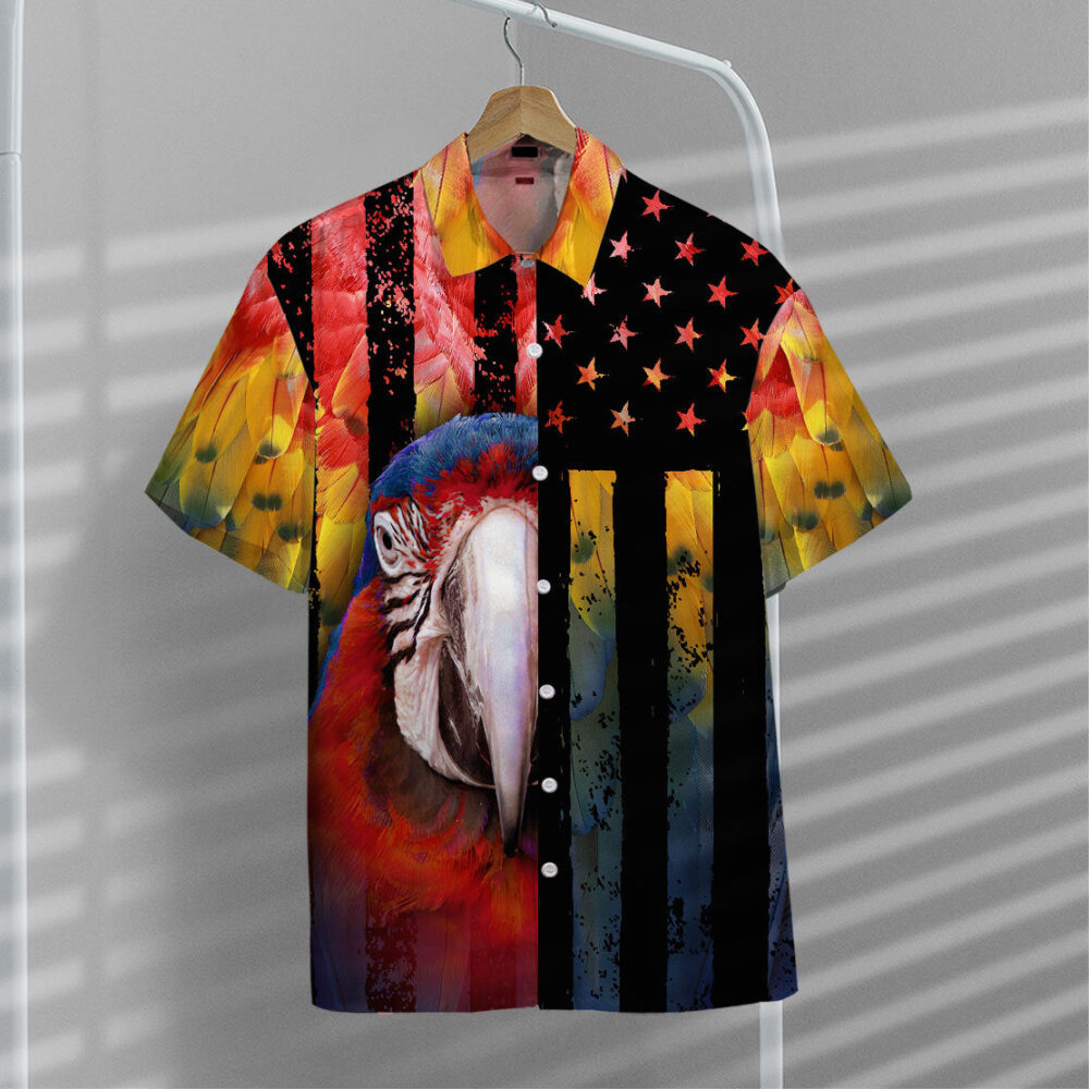 Parrot American Flag Hawaii Shirt
