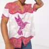 Pink Paisley Hummingbird Hawaii Shirt Nxghp