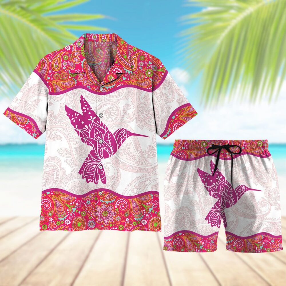 Pink Paisley Hummingbird Hawaii Shirt