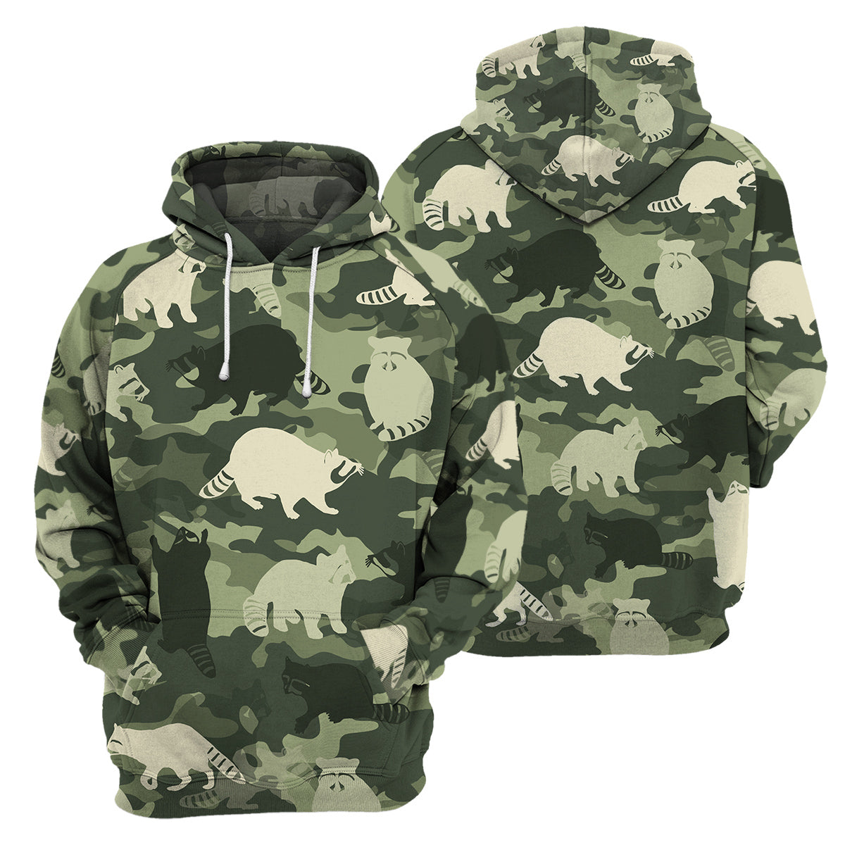 Racoons Camo Unique All Over Print T-Shirt Hoodie Gift Ideas