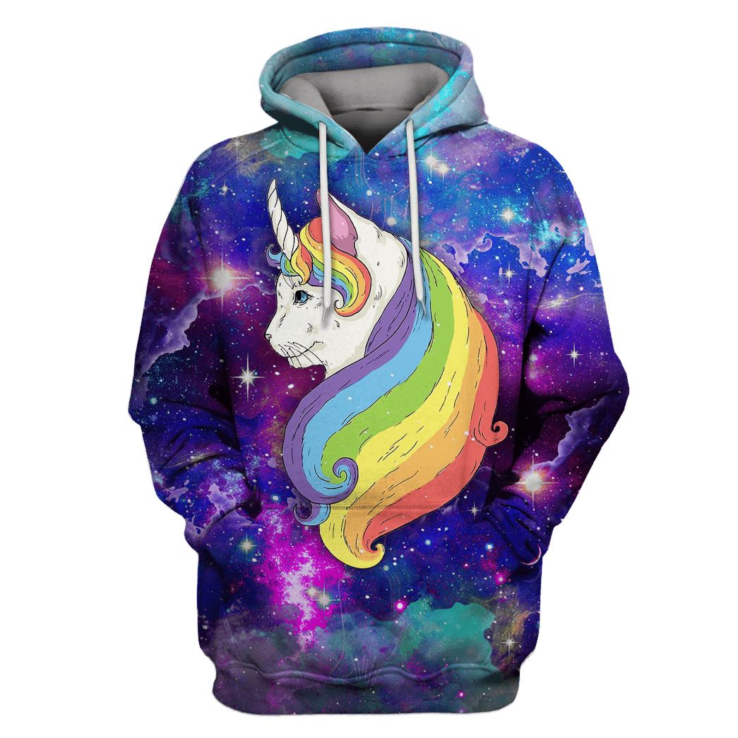 Rainbow Cat Unicorn OuterSpace Custom T-Shirt Hoodie Apparel