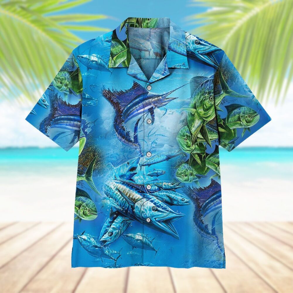 Sea Fishing Button Up Hawaiian Shirt