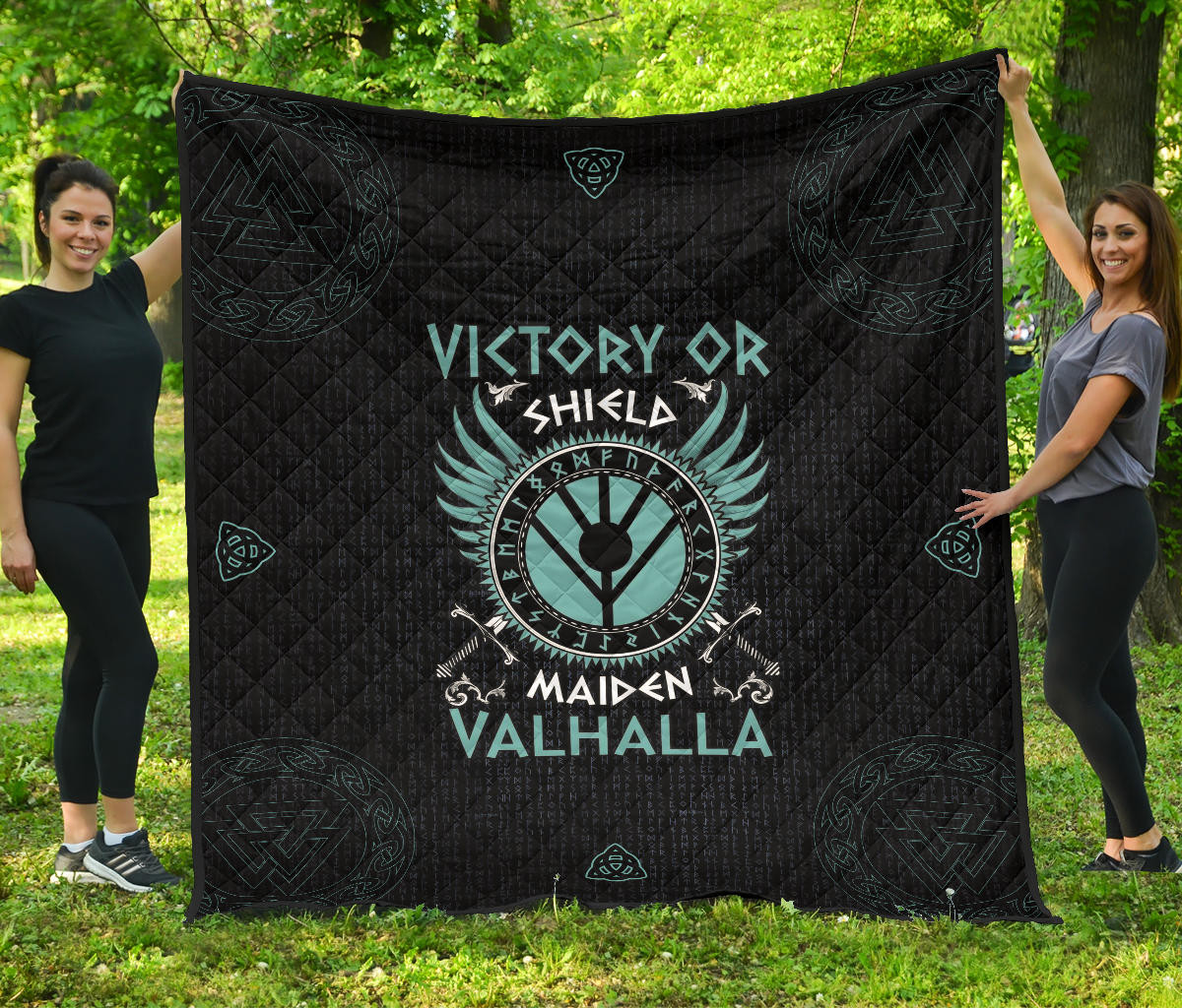 Shield-maiden Premium Quilt Blanket Viking Female Warrior Home Decor Custom For Fans