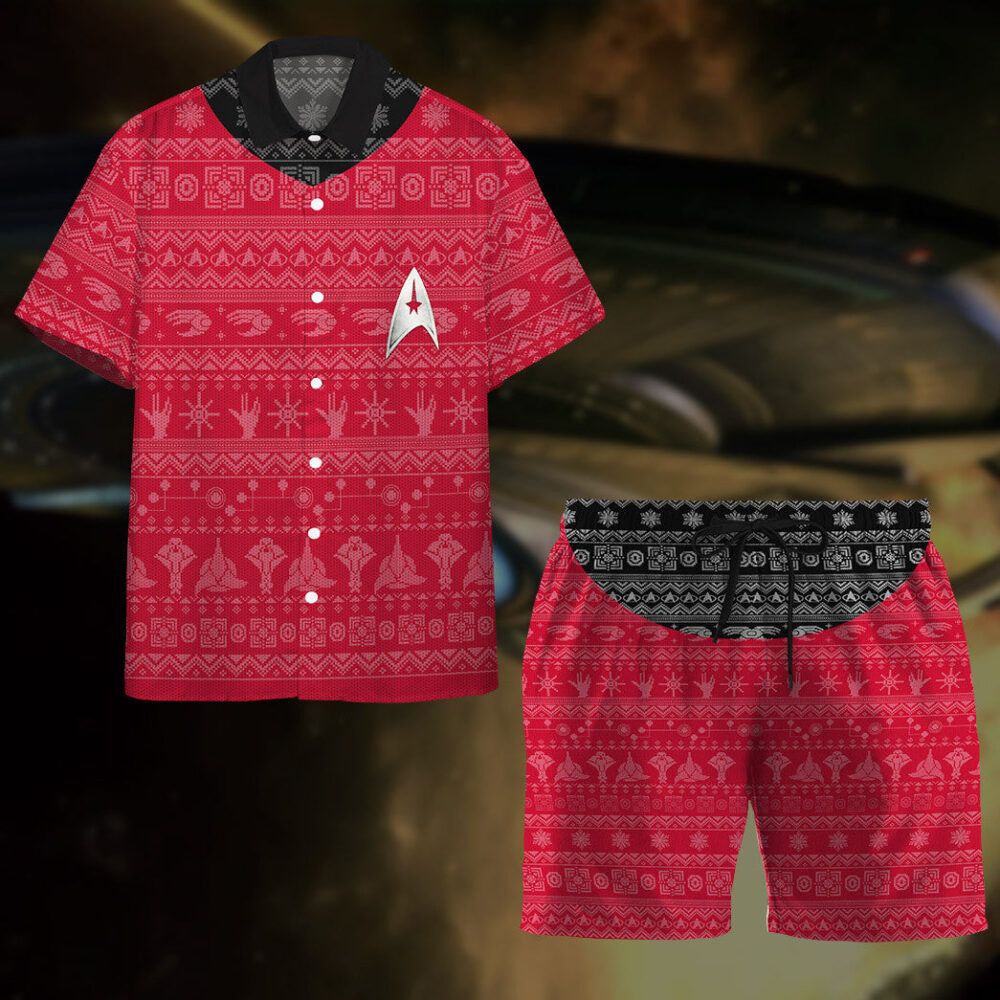 Star Trek The Original Series 1966 1969 Red Ugly Christmas Custom Hawaii Shirt