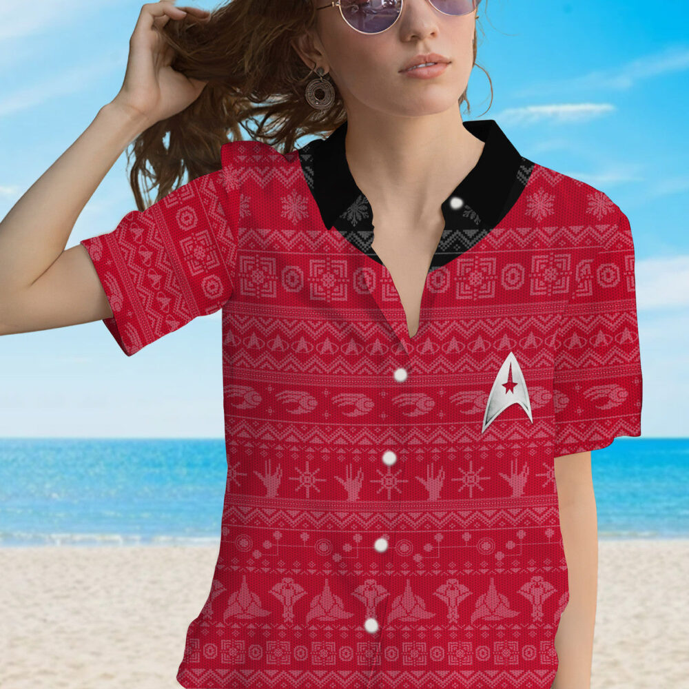Star Trek The Original Series 1966 1969 Red Ugly Christmas Custom Hawaii Shirt