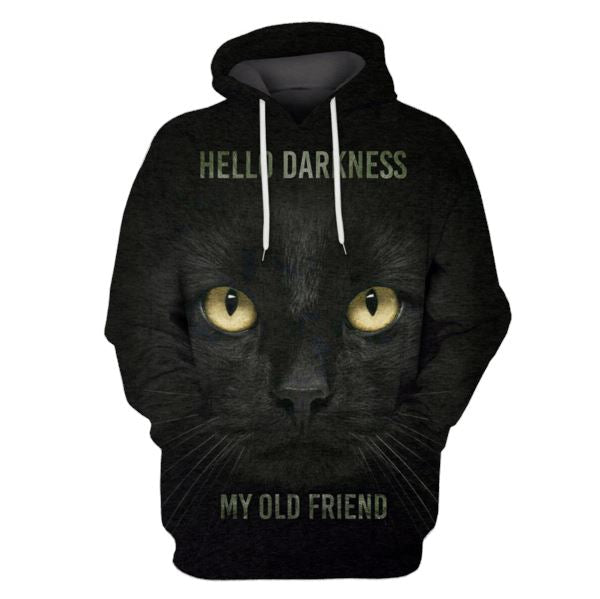 The Cat Hello Darkness My Old Friend Hoodie T-Shirt Apparel