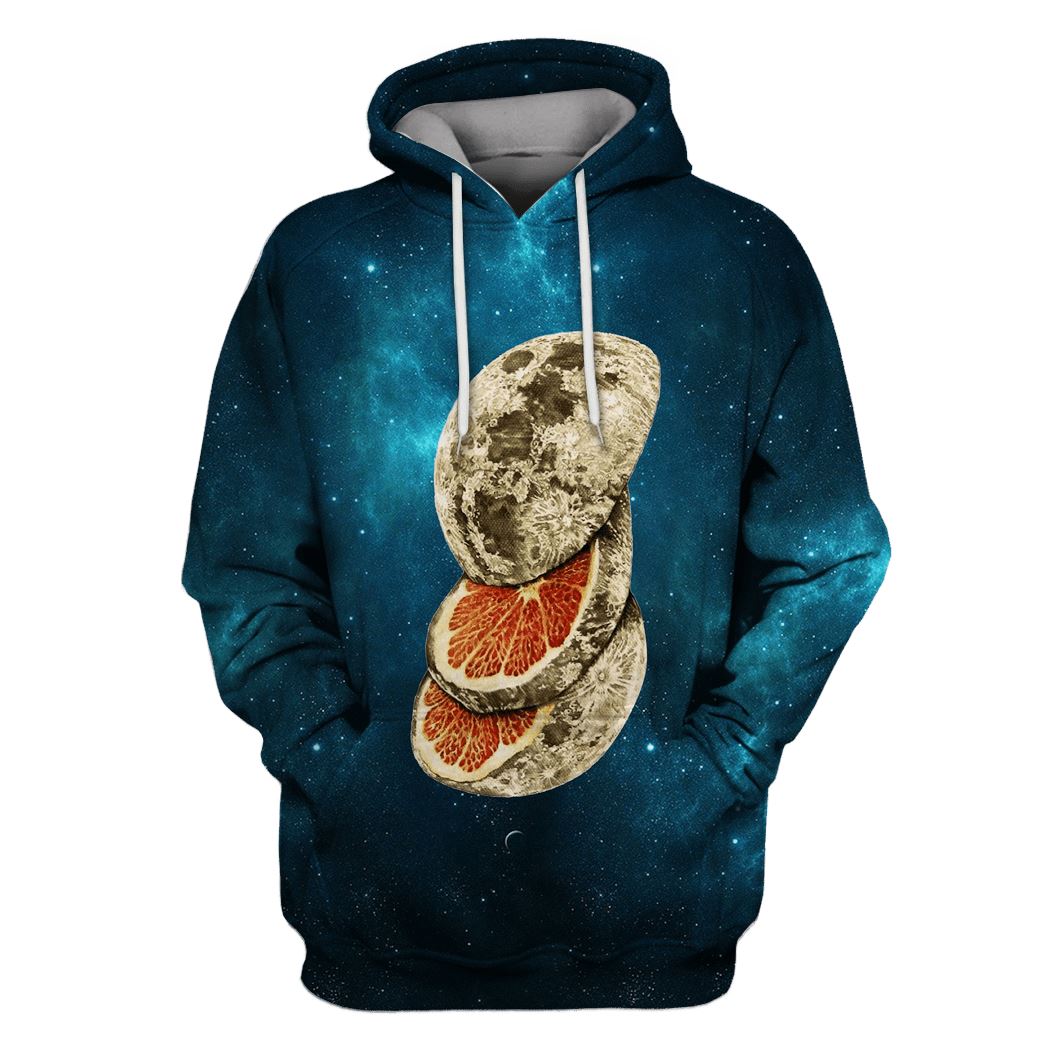 The Moon in the Galaxy Background Custom T-Shirt Hoodie Apparel