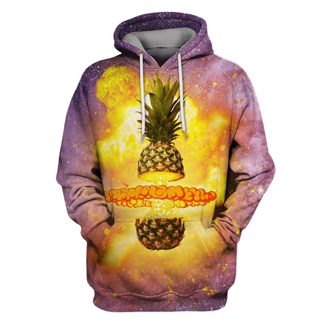 The Pineapple in the Galaxy background Custom T-Shirt Hoodie Apparel