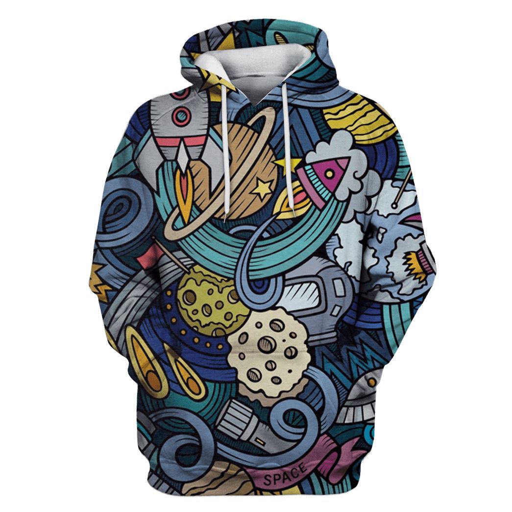 The Space with many planets Custom T-Shirt Hoodie Apparel