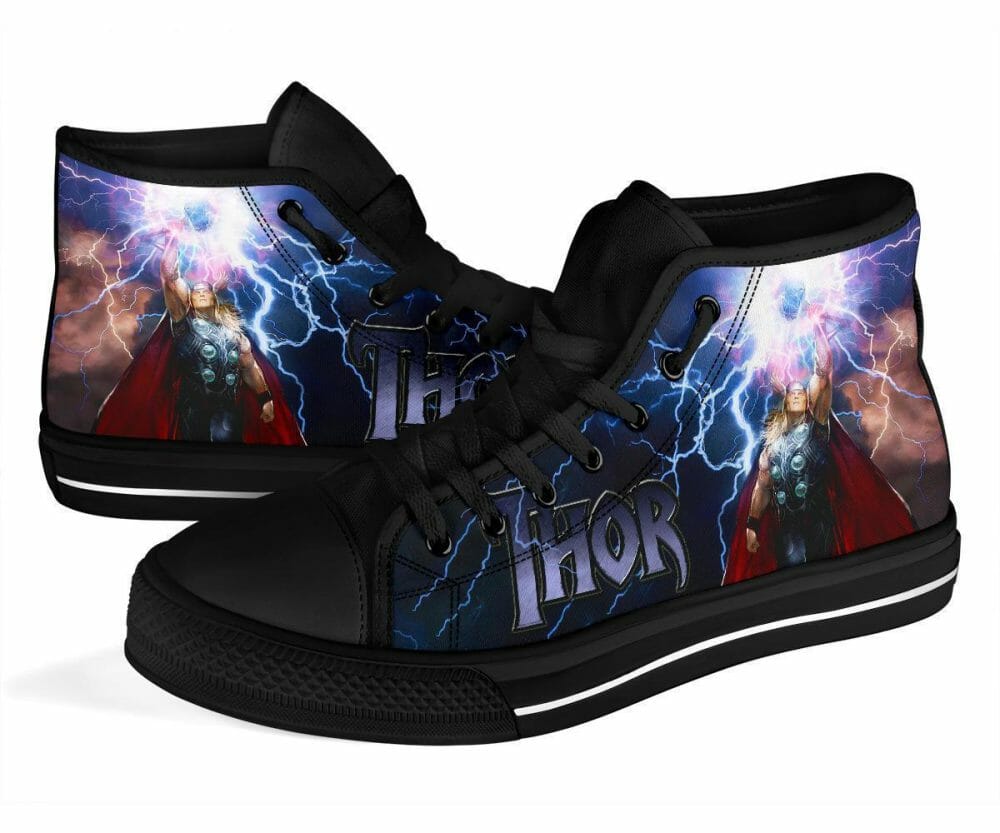 Thor Sneakers High Top Shoes Comic Fan Gift