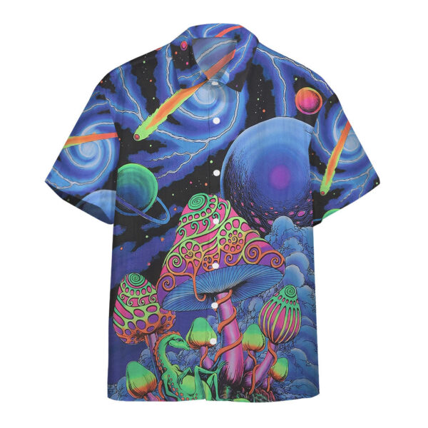 Trippy Cosmic Shrooms Hippie Vibe Custom Hawaii Shirt