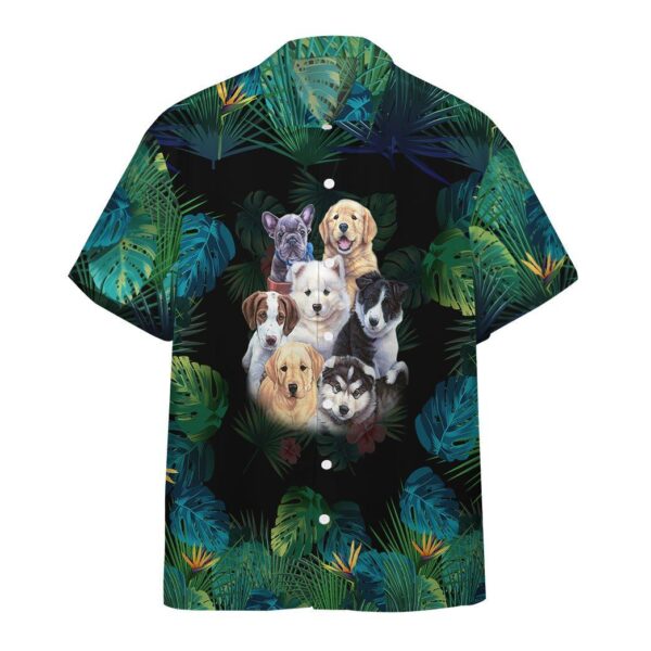 Tropical Garden Puppies Custom Short Sleeve Shirts