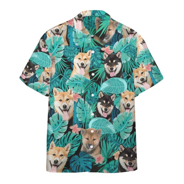 Tropical Shiba Inu Hawaiian Custom Short Sleeve Shirts