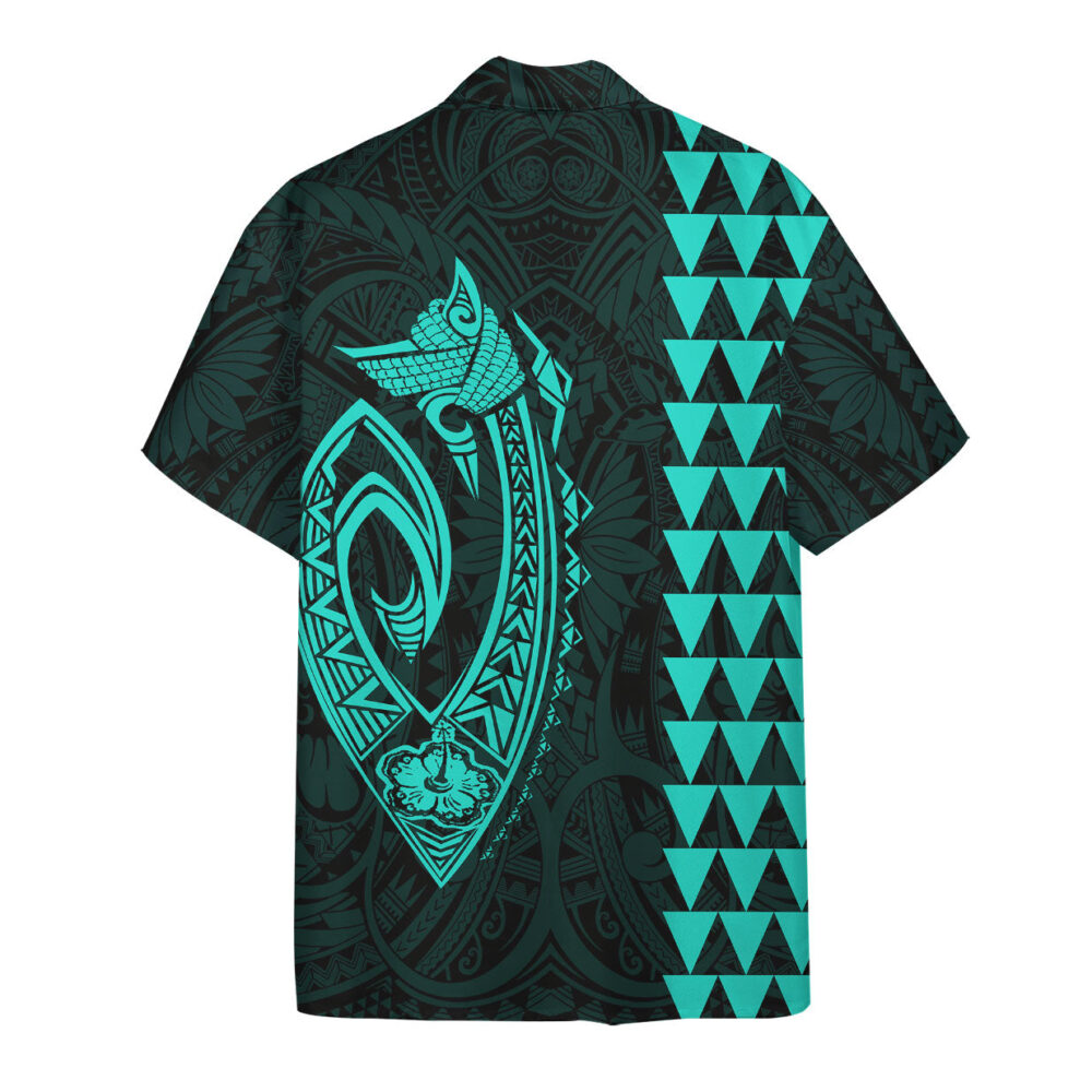 Turquoise Fish Hook Hawaii Shirt