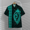 Turquoise Fish Hook Hawaii Shirt Sm6W4