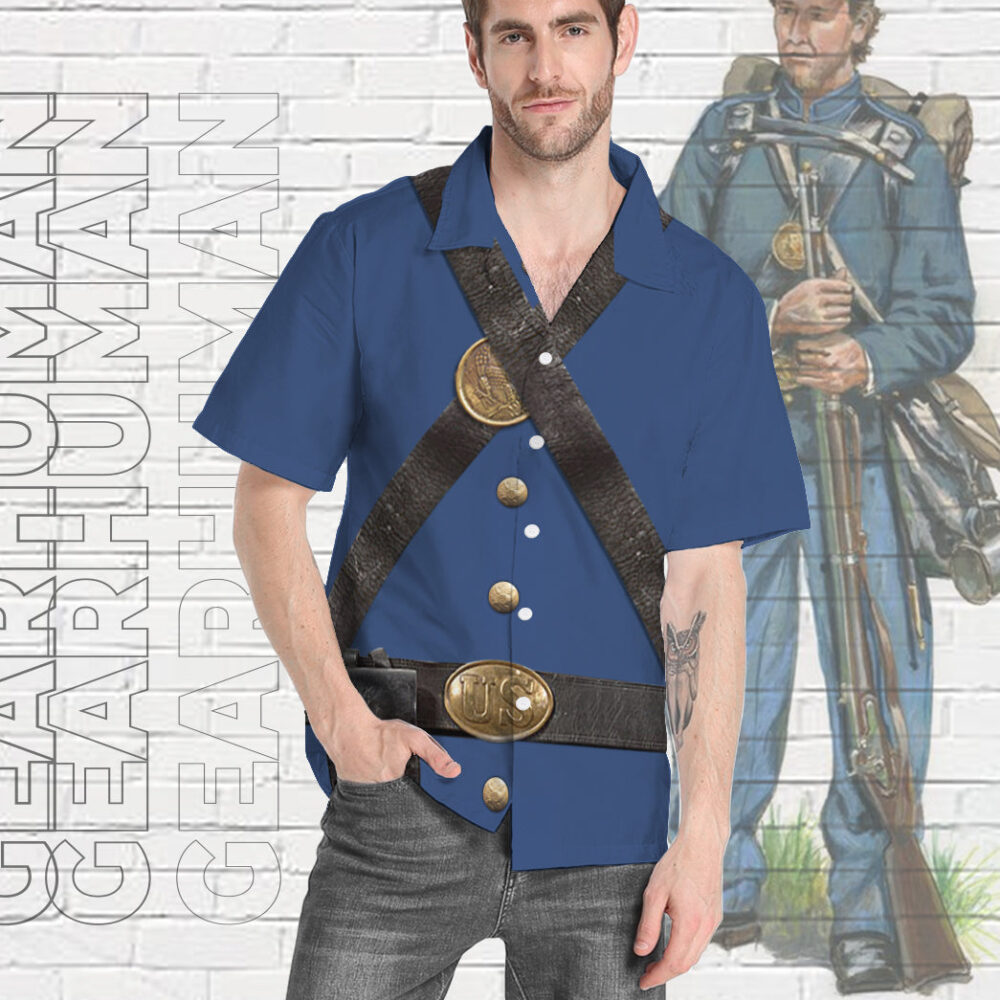Union Infantry Uniform in Civil War Custom Short Sleeve Shirt